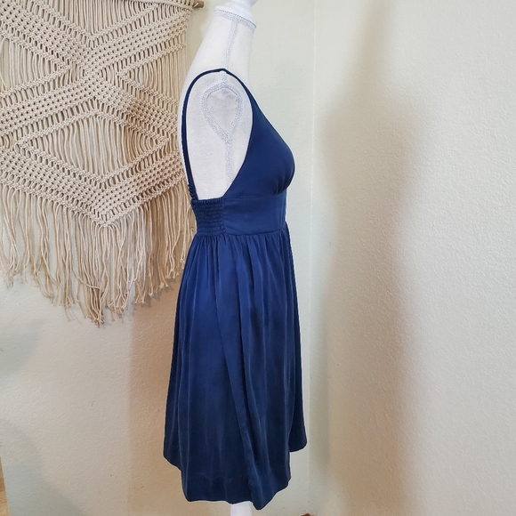 OPTIONS 100% Silk Royal Blue Mini Dress! Size S/M. - Picture 2 of 11